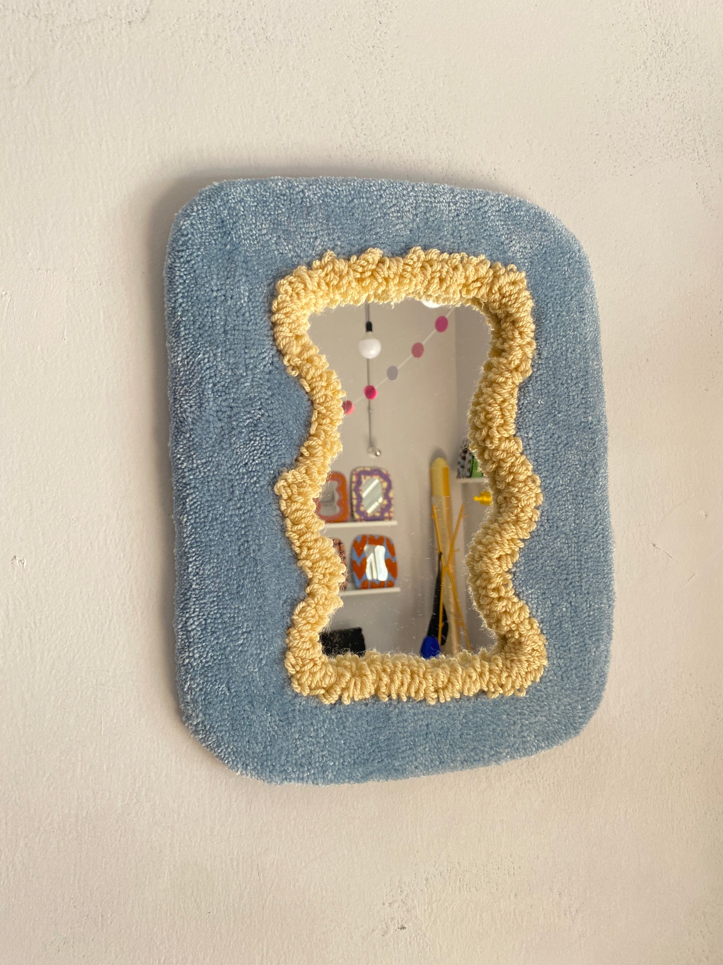 Specchio tufting color azzurro