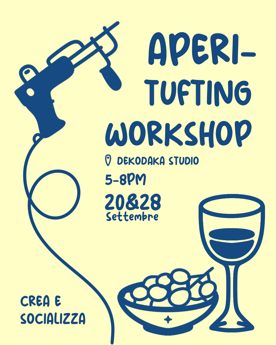 Aperitivo tufting workshop✨🍷
