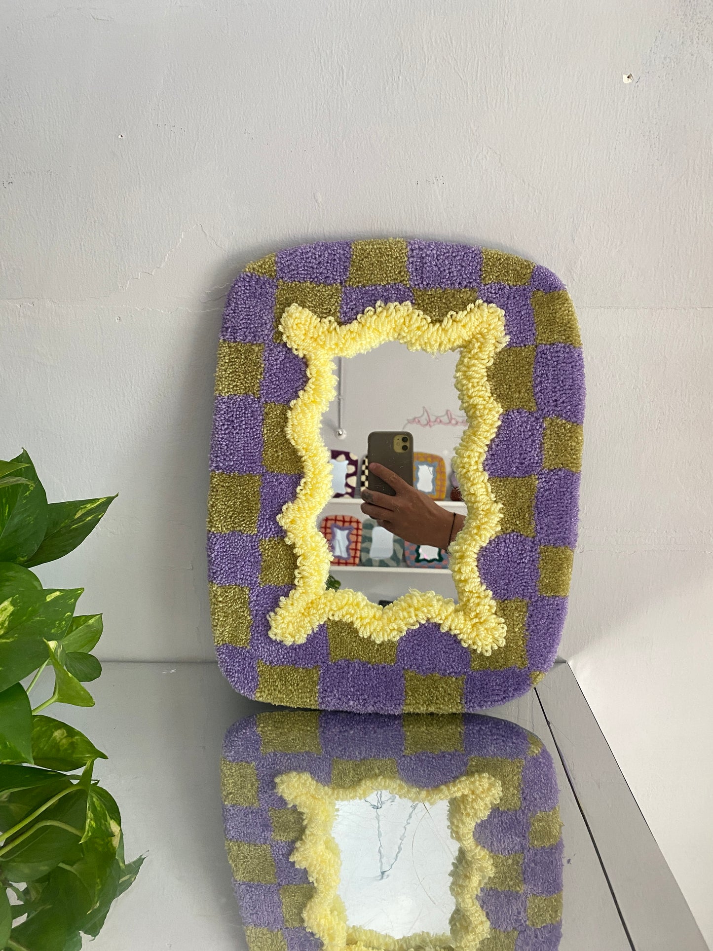 Specchio tufting scacchi