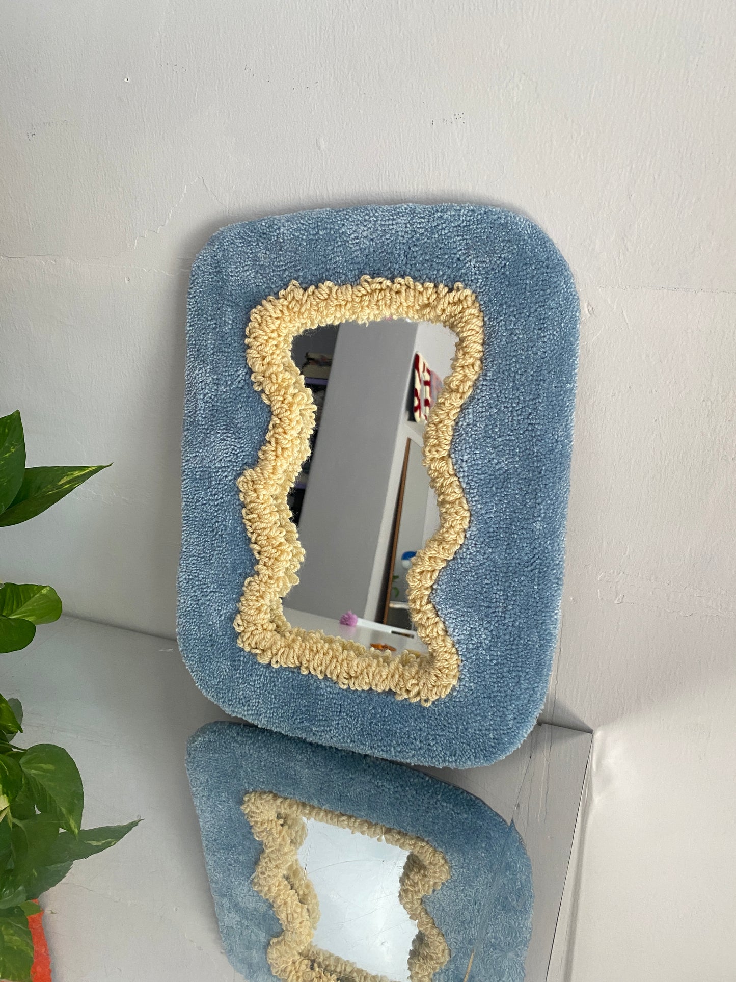 Specchio tufting color azzurro