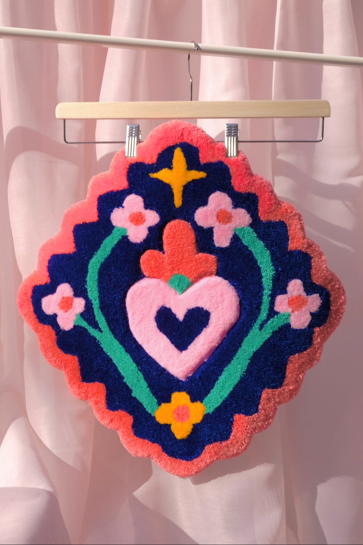 Tappeto fibra sintetica morbida | cuore sacro 40x40cm