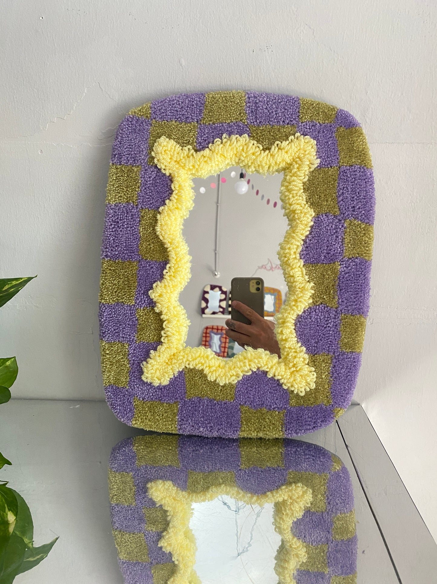 Specchio tufting scacchi