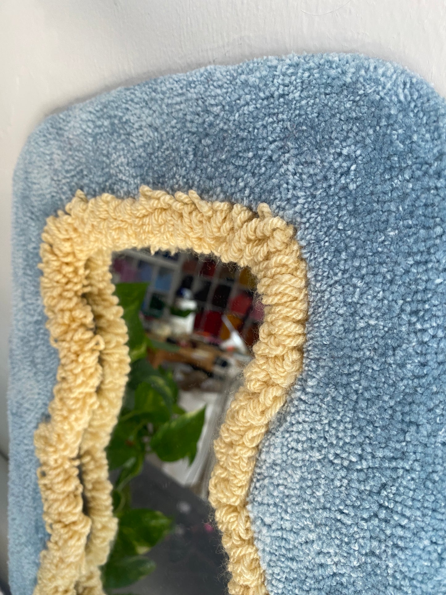 Specchio tufting color azzurro