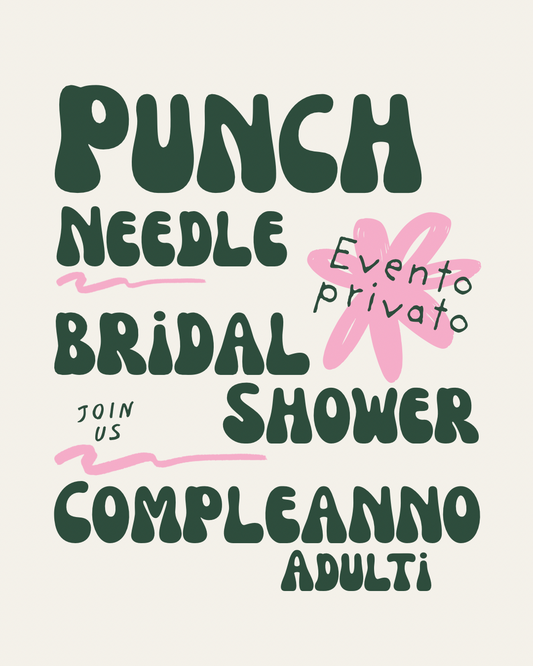 Punch Needle workshop Bridal Shower e compleanni adulti