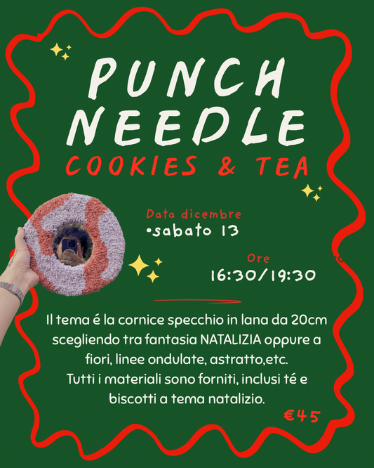 Punch Needle+cookies & tea